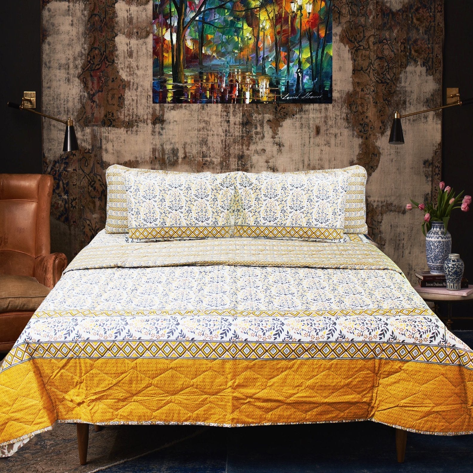 Cotton Quality Bed Spread Set - 6 pcs - waseeh.com