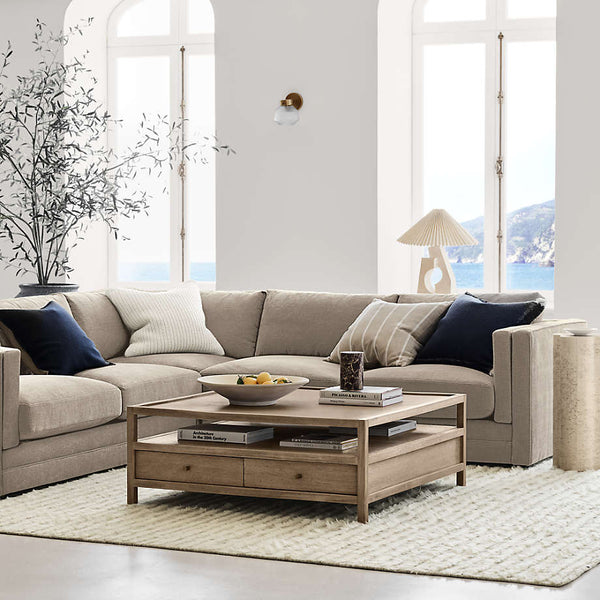 Caen Living Lounge Square Storage Coffee Table (Solid Wood)