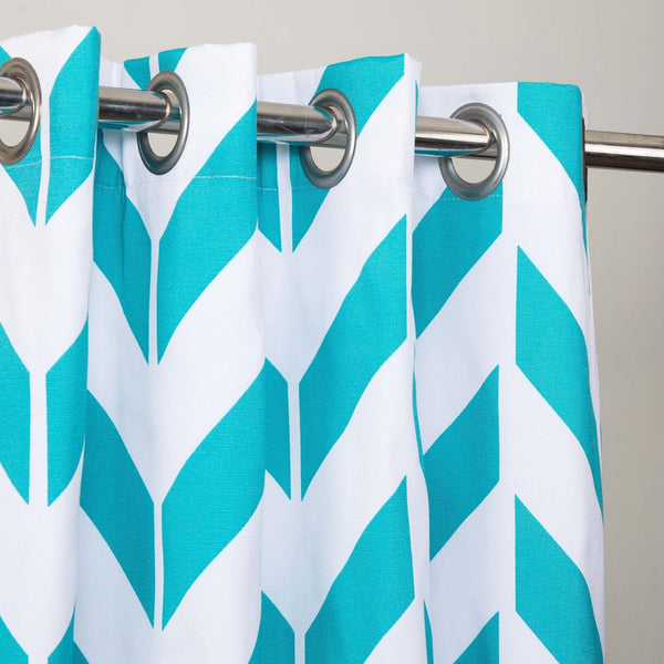 Zig Zag Designed Curtain With Lining - Single Panel - 44" x 96" - waseeh.com