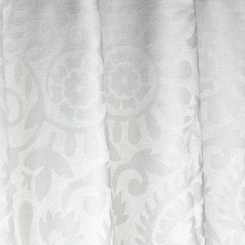 White Patterned - Curtain With Lining - Single Panel - 44" x 96" - waseeh.com