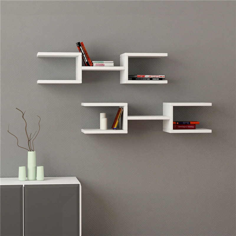 Multi Hype Living Lounge Drawing Room Floating Shelve Decor (Set of 2) - waseeh.com