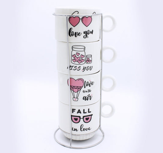 Fall in Love Cup Tower - 4 pcs - waseeh.com