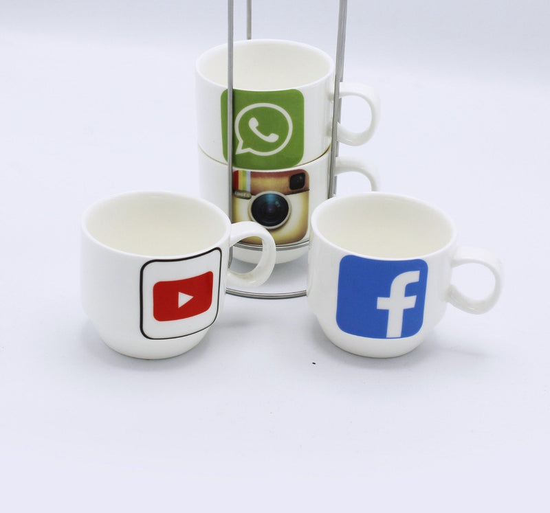 social icons Cup Tower - 4 pcs - waseeh.com