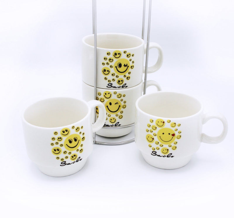 Smiley Cup Tower - 4 Pcs - waseeh.com