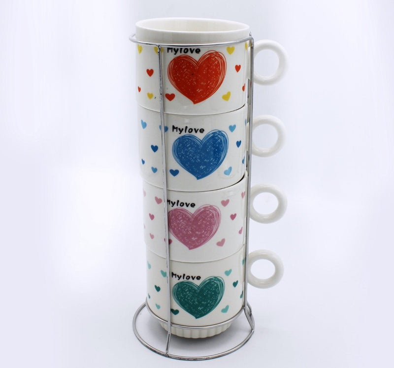 Heart Cup Tower - 4 Pcs - waseeh.com