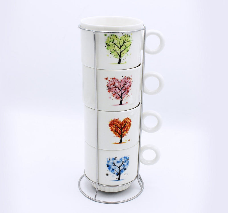 Heart tree Cup Tower - 4 Pcs - waseeh.com