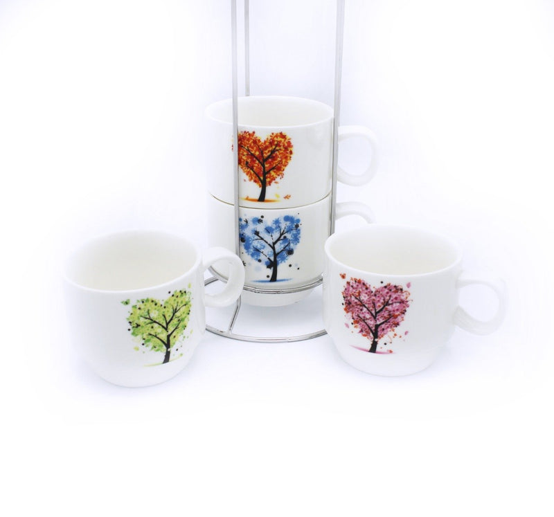 Heart tree Cup Tower - 4 Pcs - waseeh.com