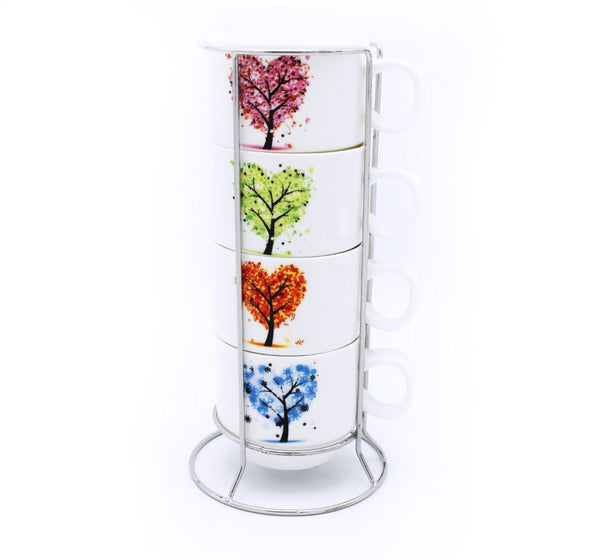 Heart tree Cup Tower - 4 Pcs - waseeh.com