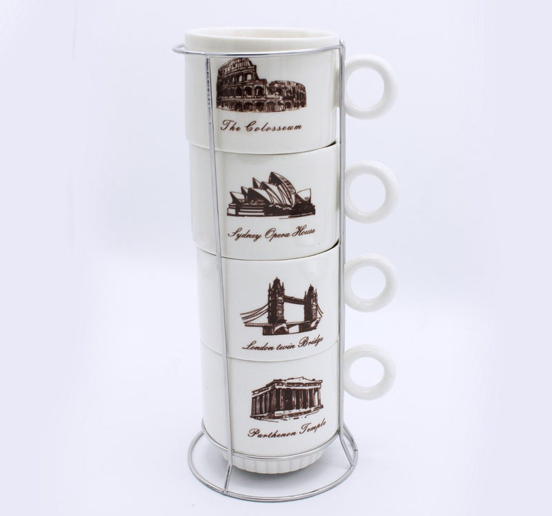 Land Mark Cup Tower - 4 Pcs - waseeh.com