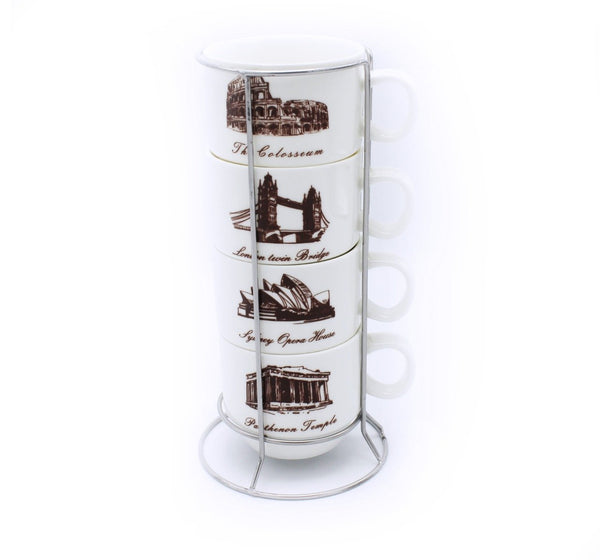 Land Mark Cup Tower - 4 Pcs - waseeh.com