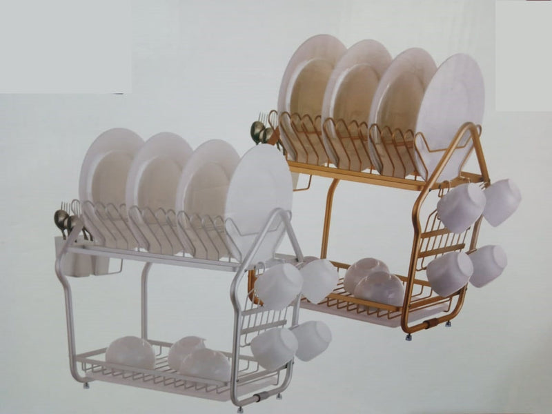 Draining Chrome Dish Rack (2 Tier) - waseeh.com