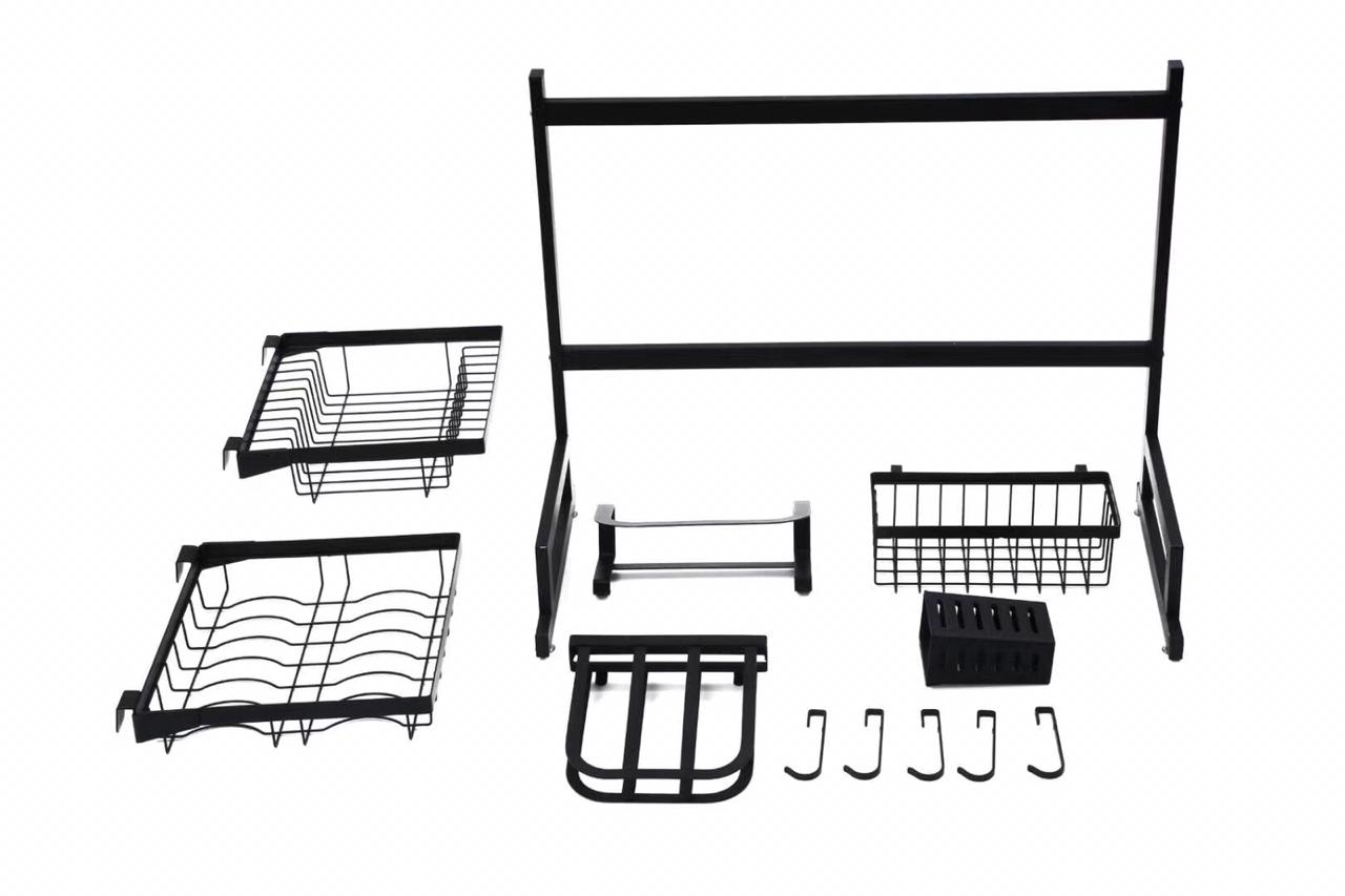 Kitchen Space Stainless Steel Dish Drying Rack (Black) - waseeh.com