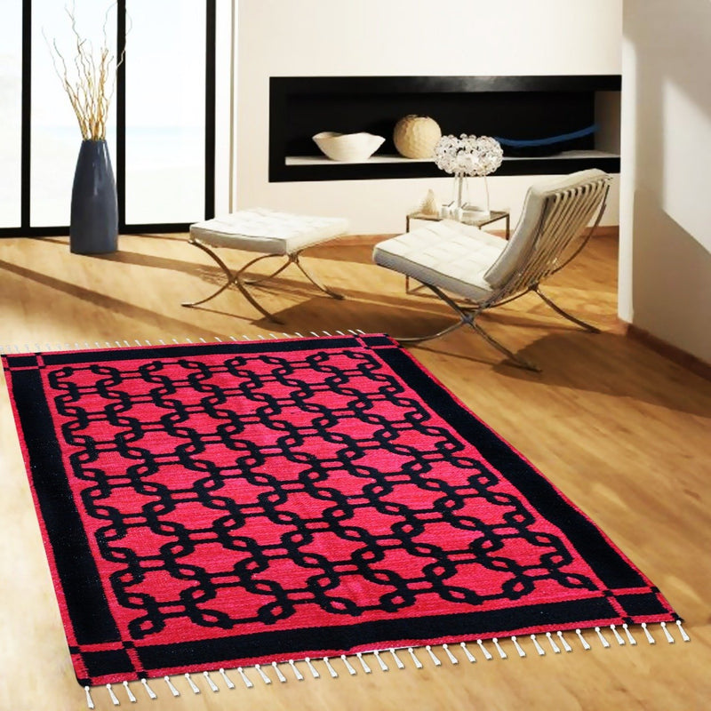 Squared - Hand-woven Woolen Rug - Double Seam - 2' x 3' - waseeh.com