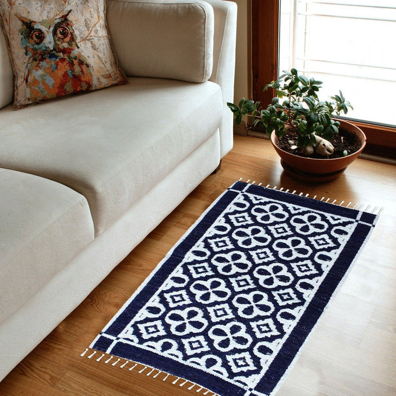 Floral - Hand-woven Woolen Rug - Double Seam - 2' x 3' - waseeh.com