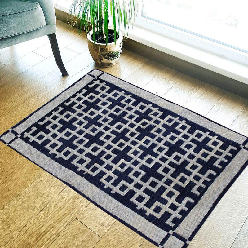 Mosaic - Hand-woven Woolen Rug - Double Seam - 2' x 3' - waseeh.com