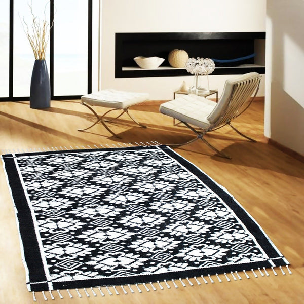 Floral - Hand-woven Woolen Rug - Double Seam - 4' x 6' - waseeh.com