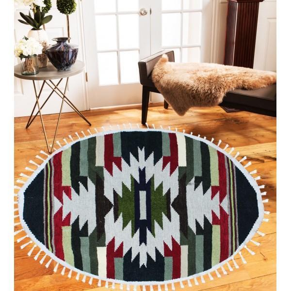 Hand-woven Woolen Rug -fm-gkr19 - waseeh.com