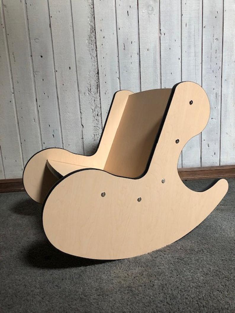 Whale Rocker Modern Kids Chair - waseeh.com