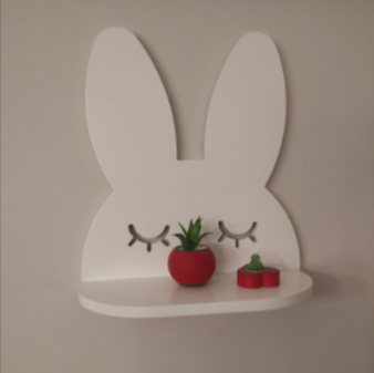 Shy Rabbit Girls Kids Bedroom Floating Organizer Shelve Decor - waseeh.com