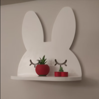 Shy Rabbit Girls Kids Bedroom Floating Organizer Shelve Decor - waseeh.com