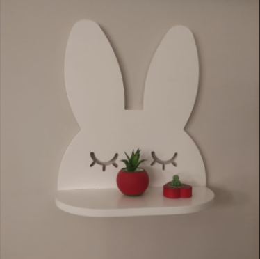 Shy Rabbit Girls Kids Bedroom Floating Organizer Shelve Decor - waseeh.com