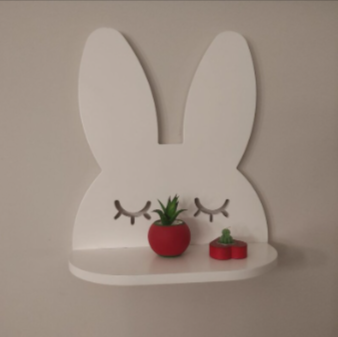 Shy Rabbit Girls Kids Bedroom Floating Organizer Shelve Decor - waseeh.com