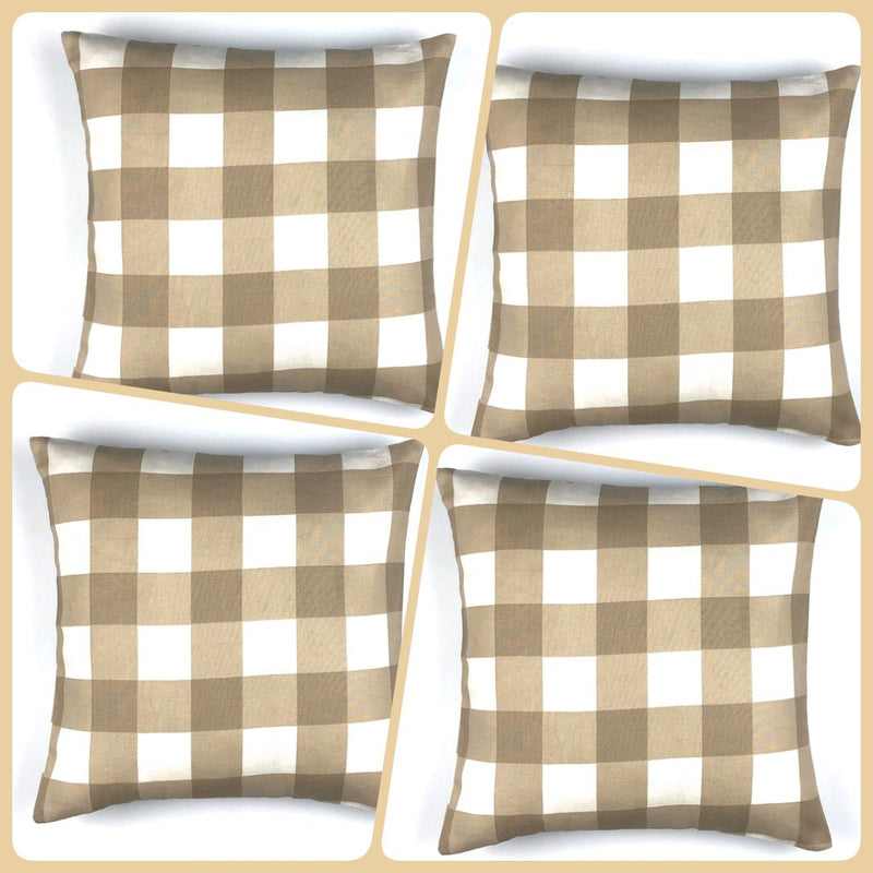 Contemporary Checked Cushion Cover - Throw Pillow Cover - waseeh.com