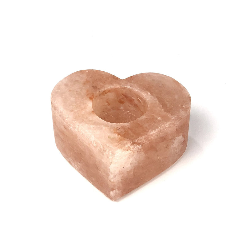 Himalayan Natural Pink Salt Candle Holder - Heart Shape - waseeh.com