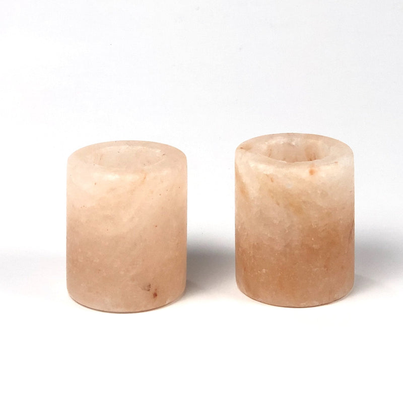 Himalayan Natural Pink Salt Candle Holder - Cylinder Shape - waseeh.com