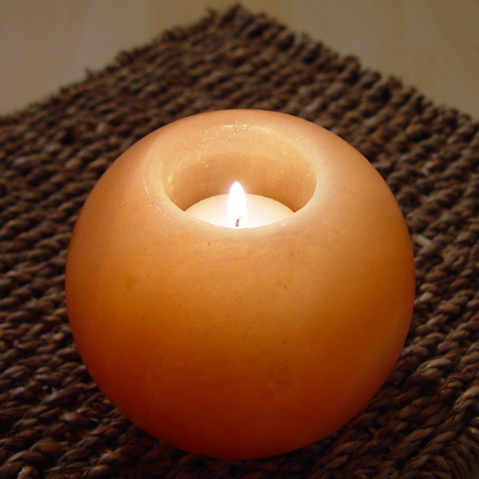 Round-Candle Stand Salt Lamp