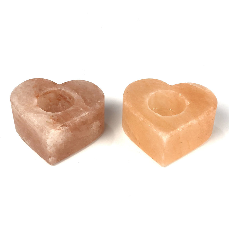 Himalayan Natural Pink Salt Candle Holder - Heart Shape - waseeh.com