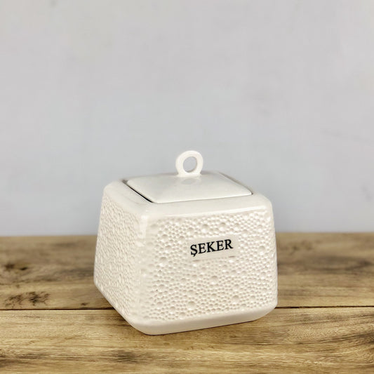 Ceramic Sugar Bowl with Lid - waseeh.com