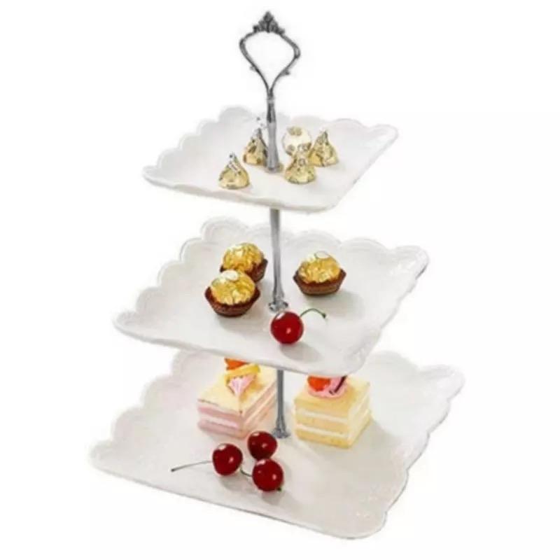 Embossed Snack Dish Cake Tray (3 Layer) - waseeh.com