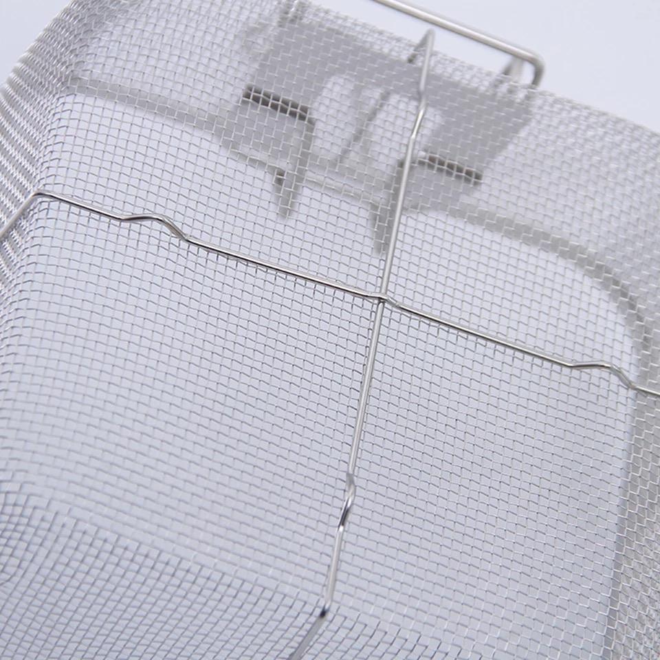 Non Stick Square Kitchen With Handle Oil Strainer Portable Stainless Steel Frying Basket - waseeh.com