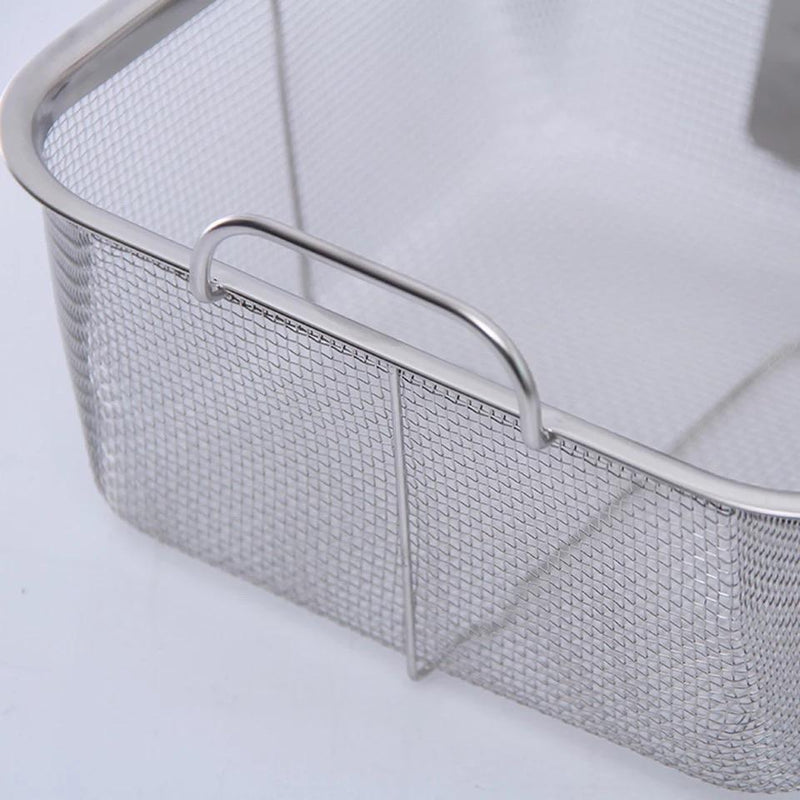 Non Stick Square Kitchen With Handle Oil Strainer Portable Stainless Steel Frying Basket - waseeh.com