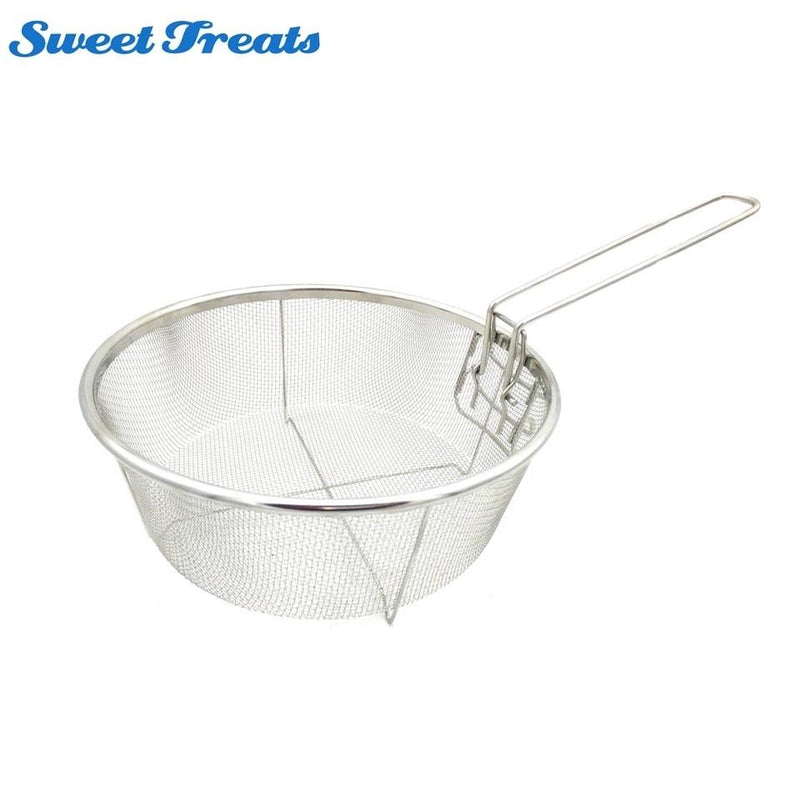 Sweettreats Fry Baskets Stainless Steel Fryer Basket Strainer Serving Food Presentation Cooking Tool French Fries Basket - waseeh.com