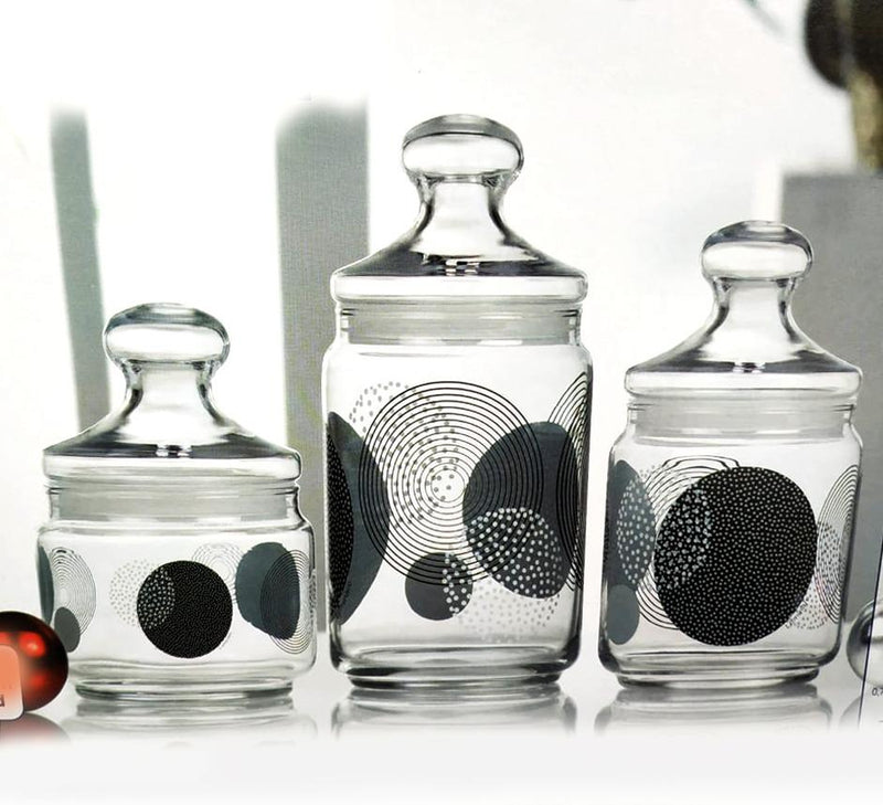 Luminarc Glass Jar With Lid - Set of 3 - waseeh.com