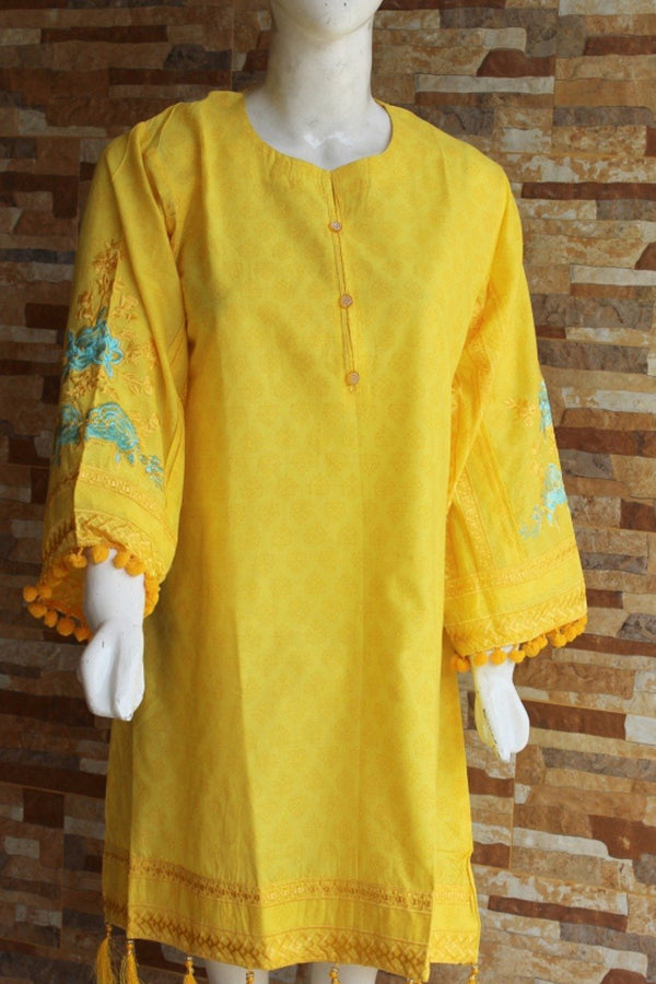 Yellow - Cotton Fabirc - Ladies - waseeh.com