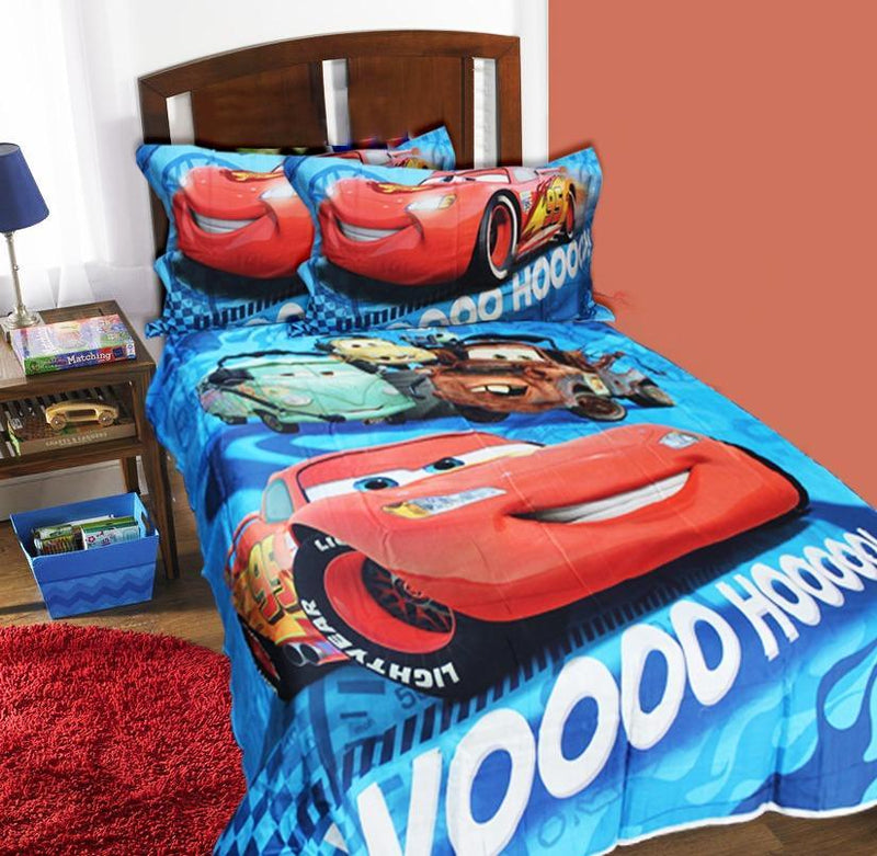 Single Kids Bed Sheet - Satin - Cars - waseeh.com