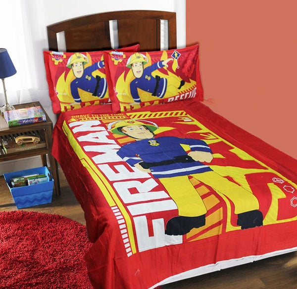 Single Kids Bed Sheet - Satin - Fireman - waseeh.com