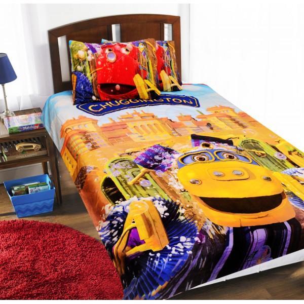 Single Kids Bed Sheet Set - Chuggington Yellow - waseeh.com