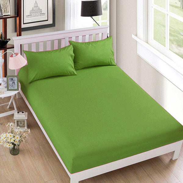 Moss Green Cotton Fitted Sheet - waseeh.com