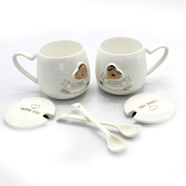 Mug Pair- Gold Love - waseeh.com