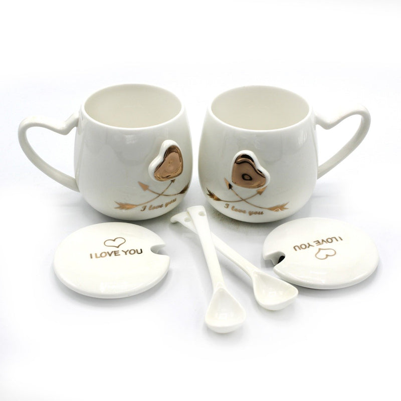 Mug Pair- Gold Love - waseeh.com