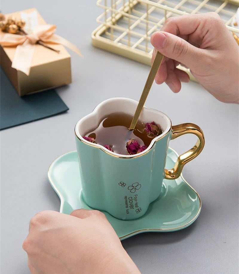 Elegant Four-leaf Clover Cup Set - waseeh.com