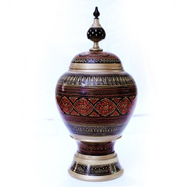 Wooden Pot - Nakshi - 11" - waseeh.com