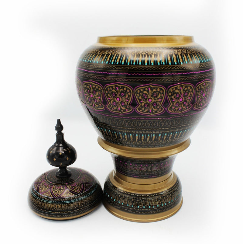 Wooden Pot - Nakshi - Large - 17" - waseeh.com