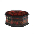 Wooden Hand Made Hexagonal Jewellery Box in Nakshi Art - 6.5" Top - waseeh.com