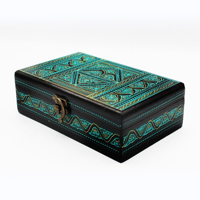 Wooden Hand Made Jewellery Box - Small - 8" x 5" - waseeh.com