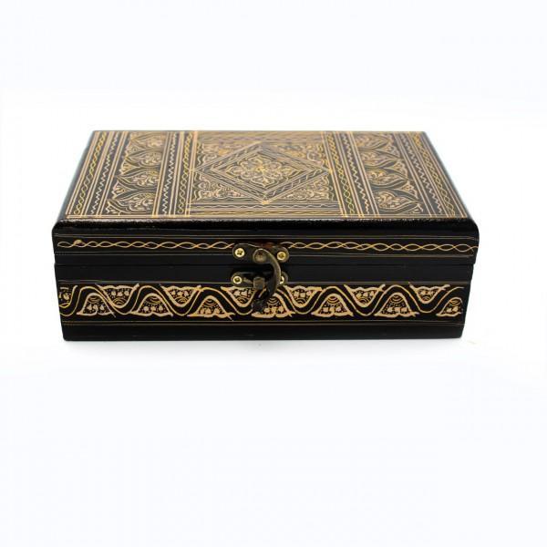 Wooden Hand Made Jewellery Box - Small - 8" x 5" - waseeh.com